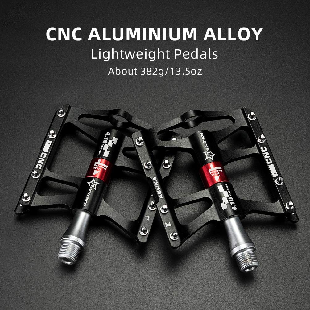 4 Bearings Mountain Bike Pedals MTB Padals Platform Flat Bike Pedals Aluminum…