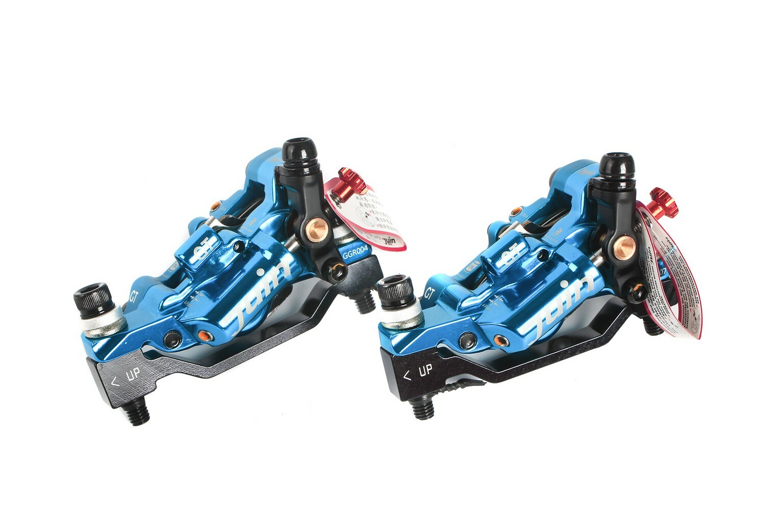 Juin Tech GT-P Mountain eBike Cycle Bike 4-Piston Disc Brake Caliper Set Blue