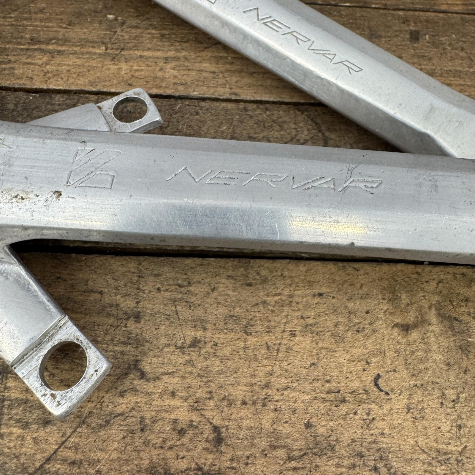 Vintage Nervar Crankset 170mm 122 BCD Square 9/16 Taper 5-Bolt Silver Road Alloy