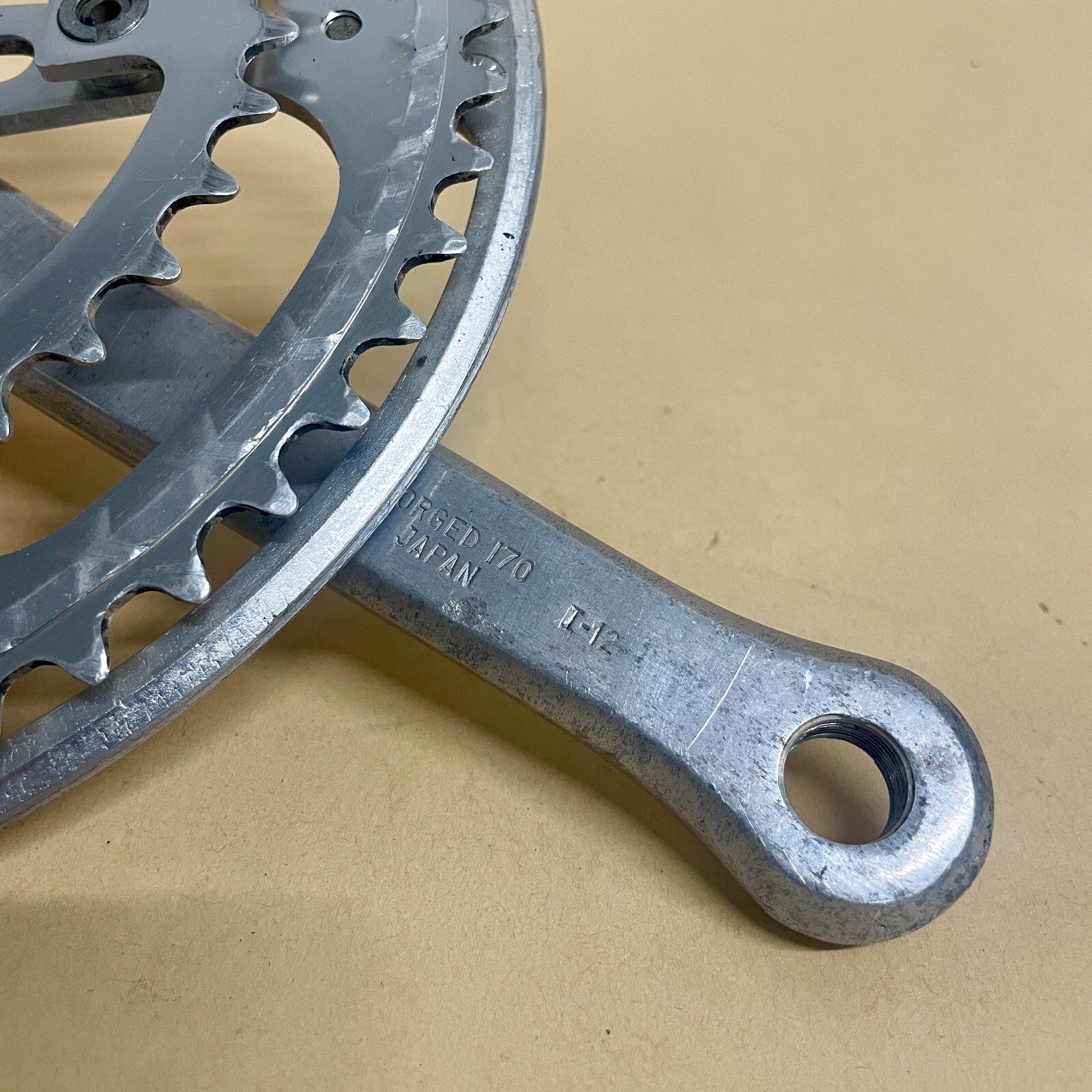 Vintage Sugino Super Maxy 170mm Crankset, 52/39T w/ Chainguard, 110BCD
