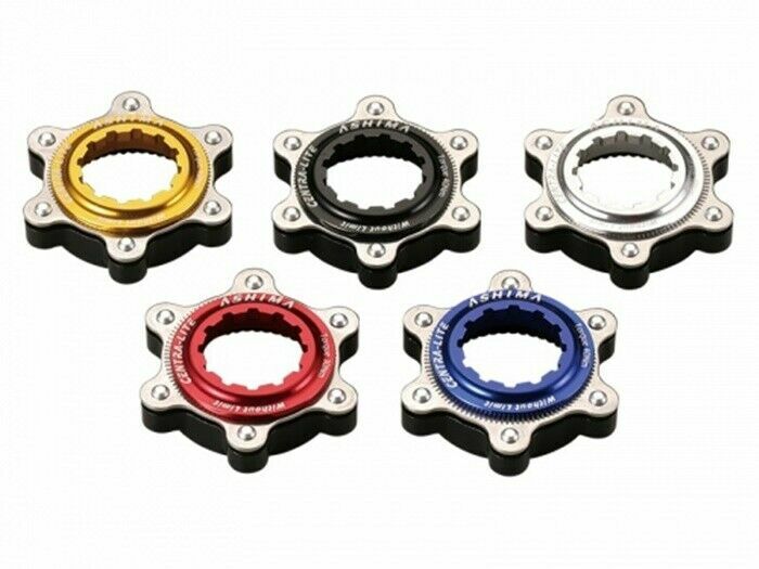 ASHIMA Ultra Light Center Lock Adapter For 6 Bolt Rotor , RED BLACK GOLD BLUE