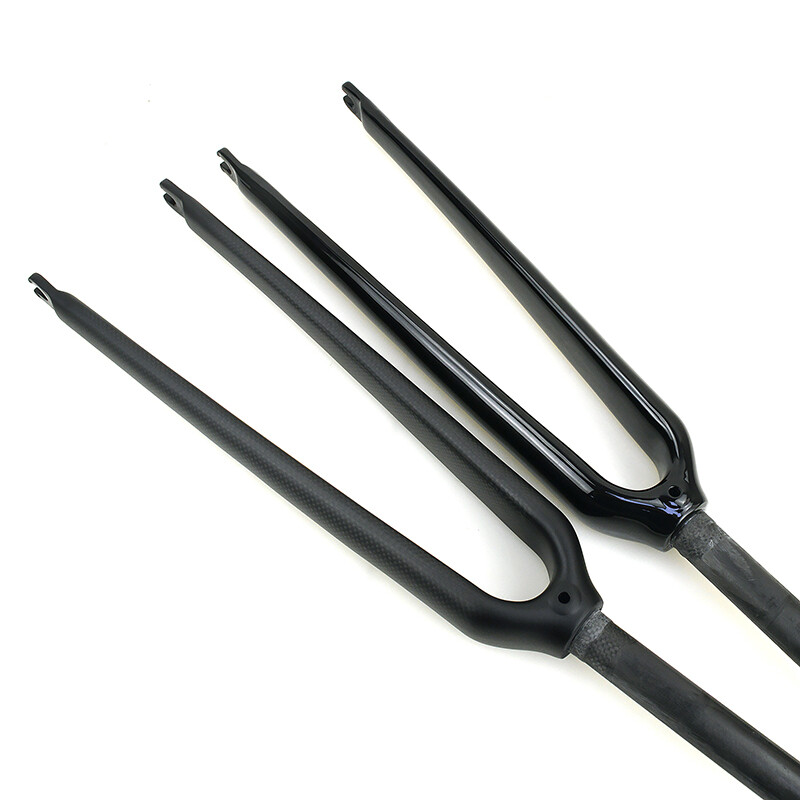 Carbon Fiber Road Bike Fork Straight/Cone Tube Rigid Bicycle Fork 700C 28.6mm