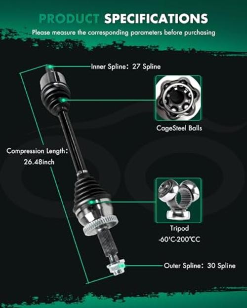 Front CV Axle Shaft Assembly Fit for Hyundai For Sonata 2.4L 2015 Atvs