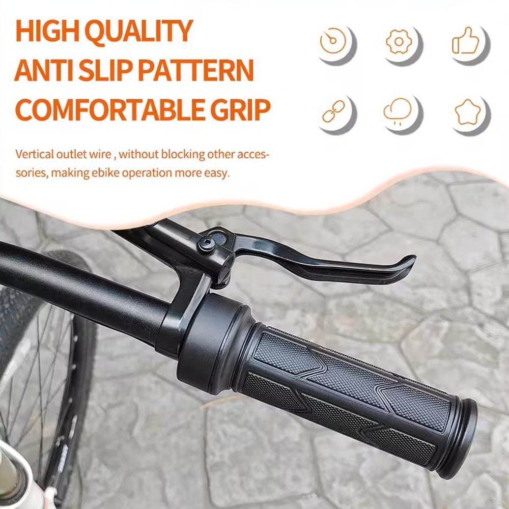 Electric Bicycle Throttle Grip 12V-72V Ebike 192X Full Twist Throttle SM/WP Plug
