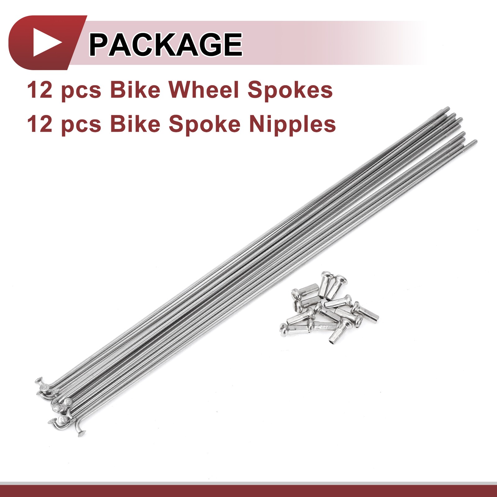 12 sets bike spokes 14G 231mm for bike stainless steel 304