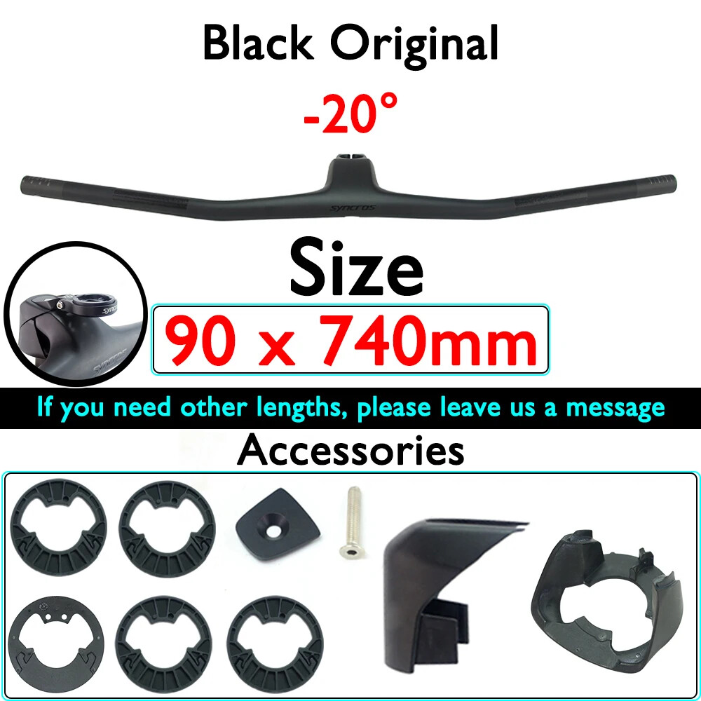 740mm Full Carbon MTB Bicycle Integrated Handlebar With -20° Stem 70/80/90/100mm