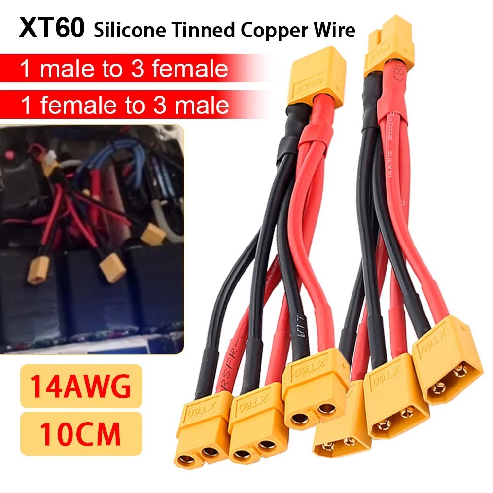 XT60 Parallel Connector Cable Extension Lipo Battery Y Splitter Adapter 10cm