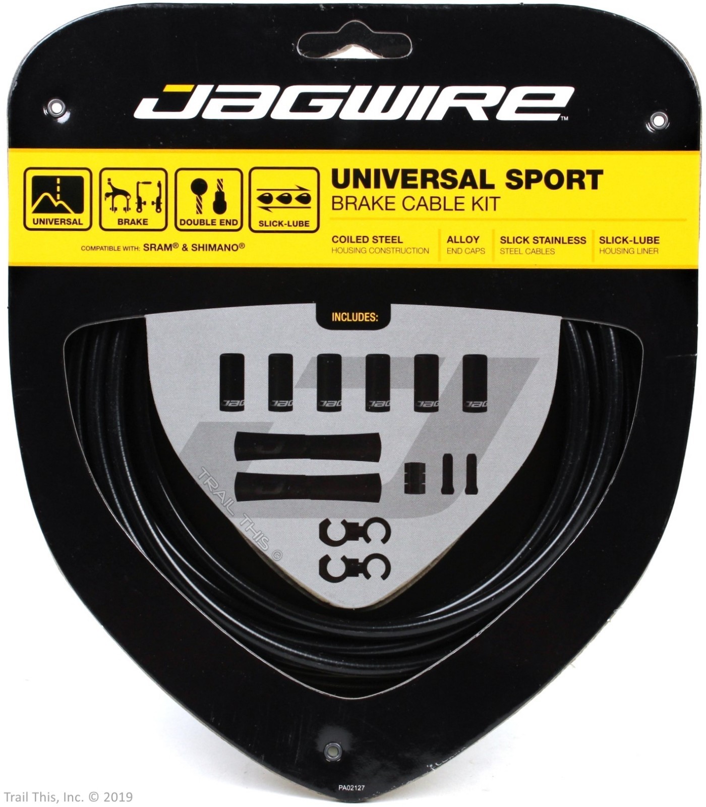 Jagwire Universal Sport Bike Brake Cable & Housing Kit fits Shimano SRAM – Black