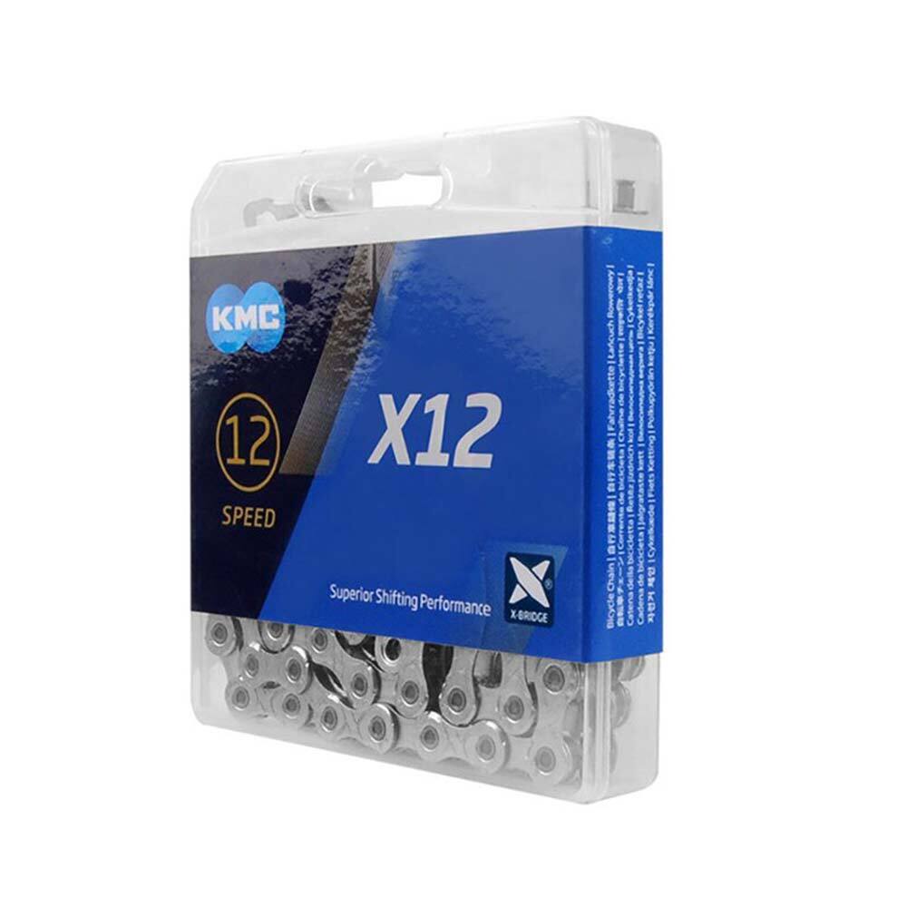 KMC X12 12-Speed Road / MTB Bike Chain Bulk 126L Silver fits SRAM Shimano Campy