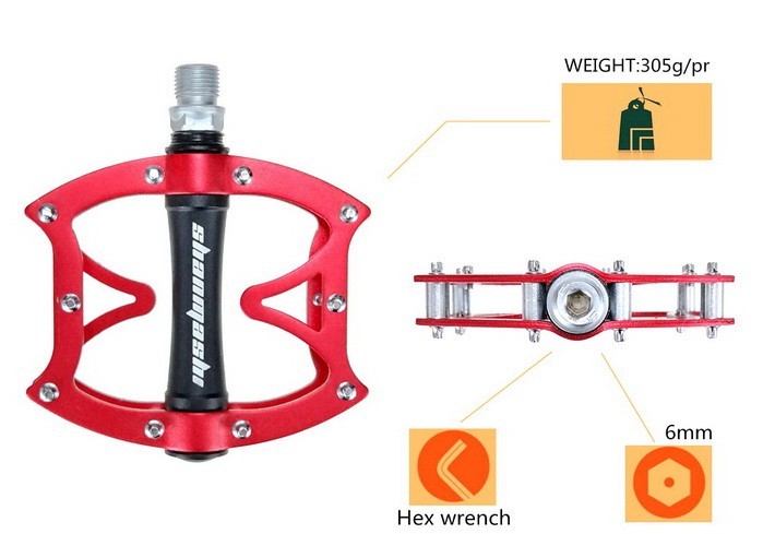 Aluminum Road MTB Mountain Bike XC Bicycle Pedal BMX Flat Pedals Bearings 1 pair