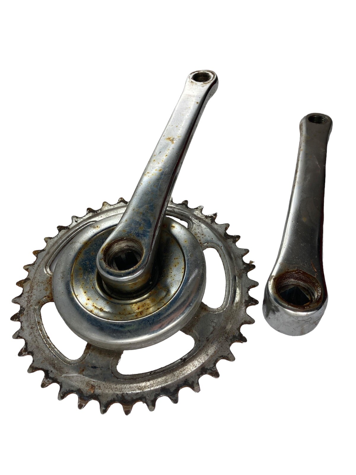 Sugino 170 Vintage Chrom Kurbelsatz 1-fach Schrauben Staubkappen Hollandrad
