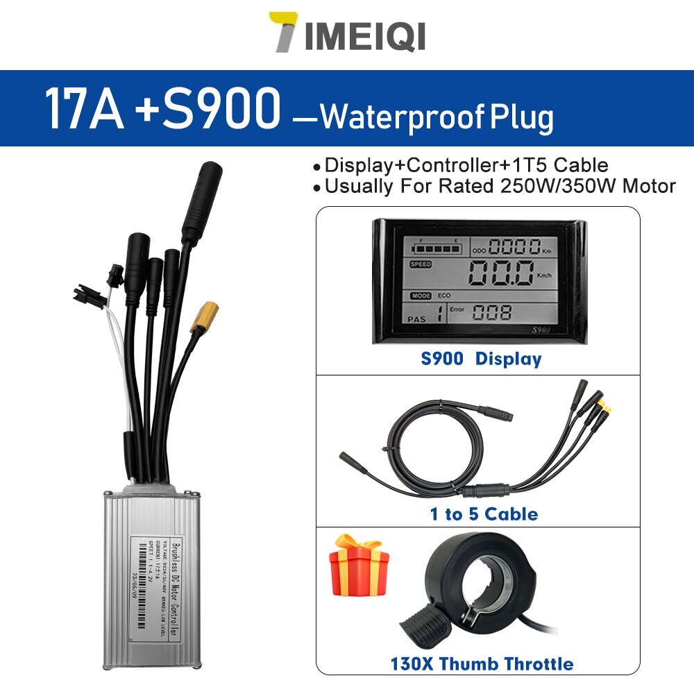 E-bike Sine Wave Waterproof Controller 36V/48V 17A 26A 30A with LCD S866 Display