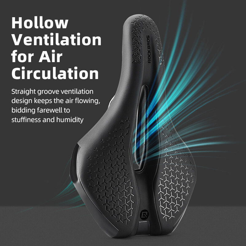 ROCKBROS 2pcs Bike Saddle Seat Soft Comfort Cycling Gel Pad Cushion &Lights