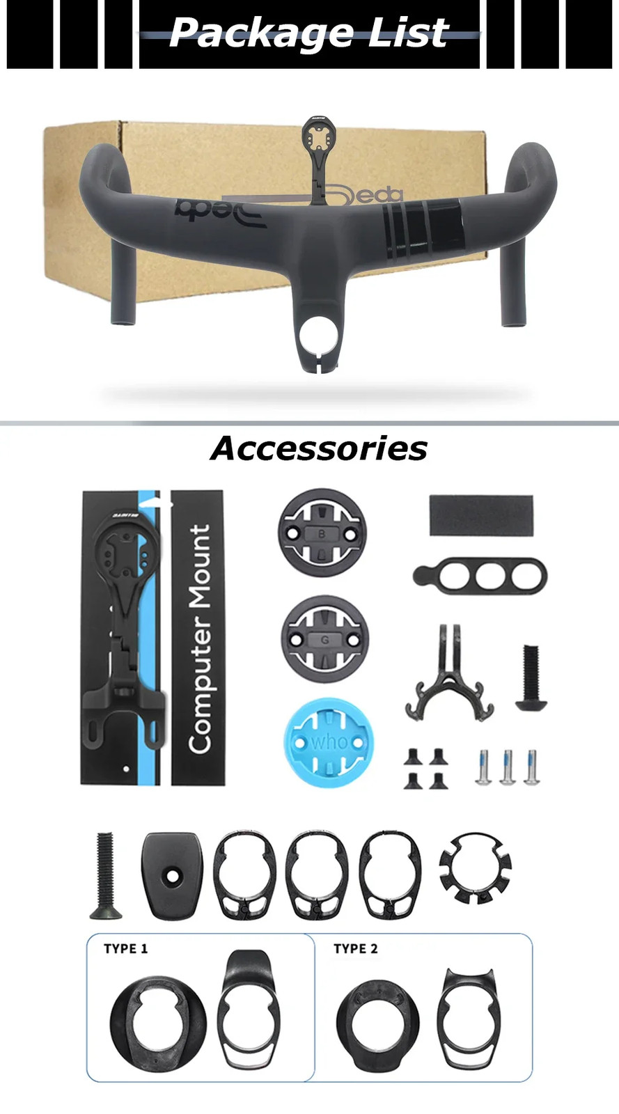 Full Carbon Fiber Cockpit Drop Bar Road Bike Internal Cable Integrated Handlebar