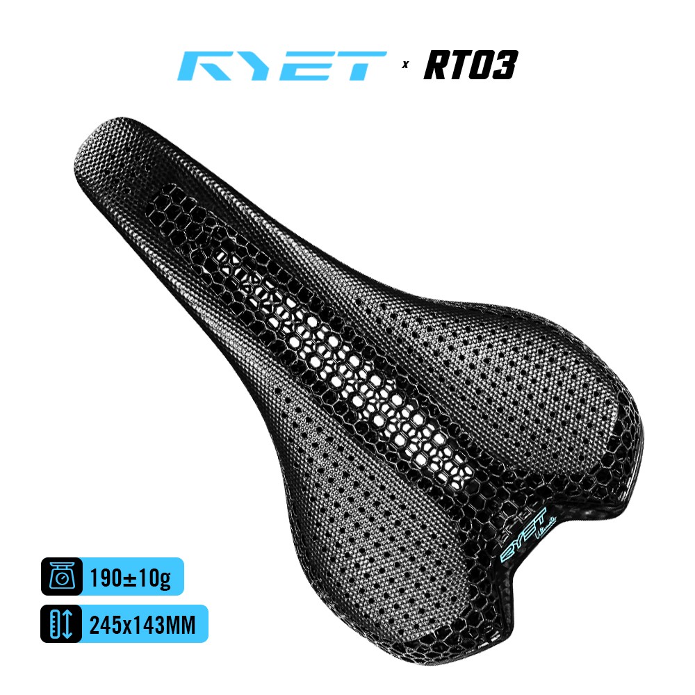 3D Printed Bike Road MTB Saddle Ultralight Full Carbon Fiber Rails Hollow Relief