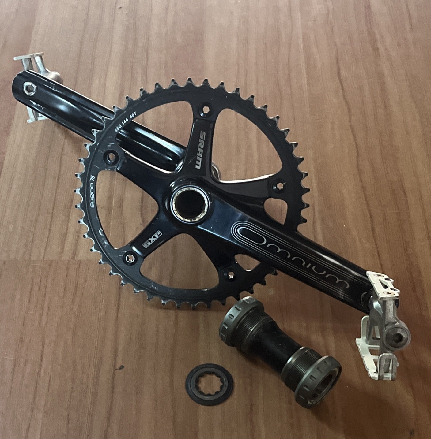 Sram Omnium Crankset Sugino 75 Ring 170mm Stainless 2 BB & All City Pedals 🔥