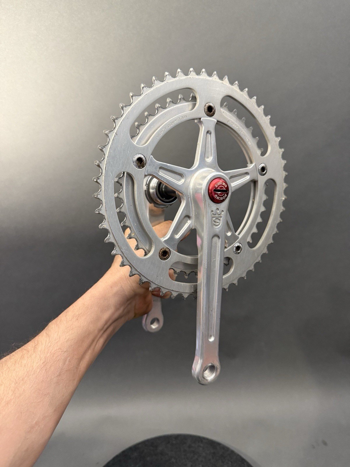 Sugino Mighty Competition Crankset Double Crank Bicycle W/Bottom Bracket. VTG