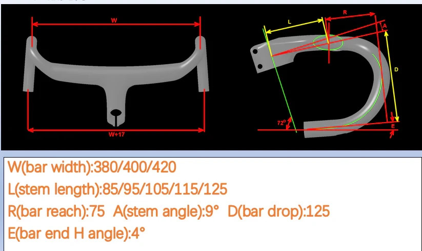Winspace Zero SL Handlebar 40cm x 105mm FSA ACR Spacers