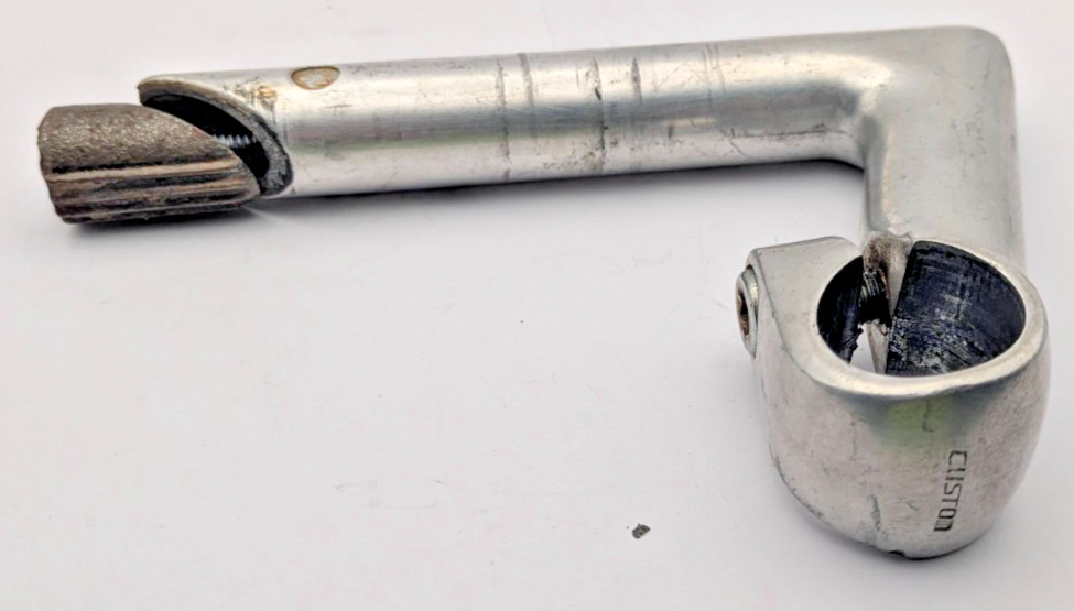 SR CUSTOM QUILL STEM JAPAN 22.2 CLAMP 25.4MM 80MM SILVER ALUMINUM SAKAE 5355