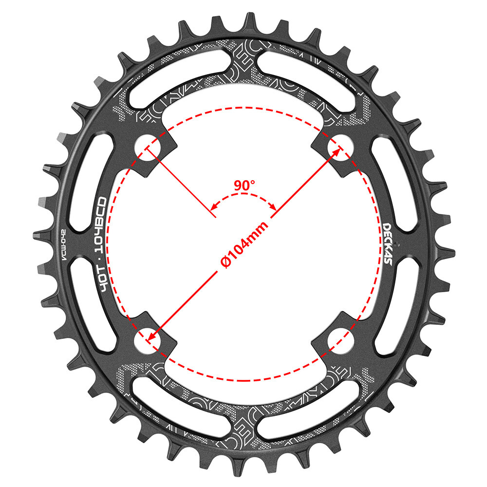 DECKAS 104BCD MTB Round Oval Narrow Wide Chainring 30 32 38 46 48 52T Chainwheel