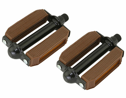 ABSOLUTE BICYCLE BLOCK PVC PEDALS 507 IN BROWN/BLACK COMPATIBLE WITH 9/16 CRANK.