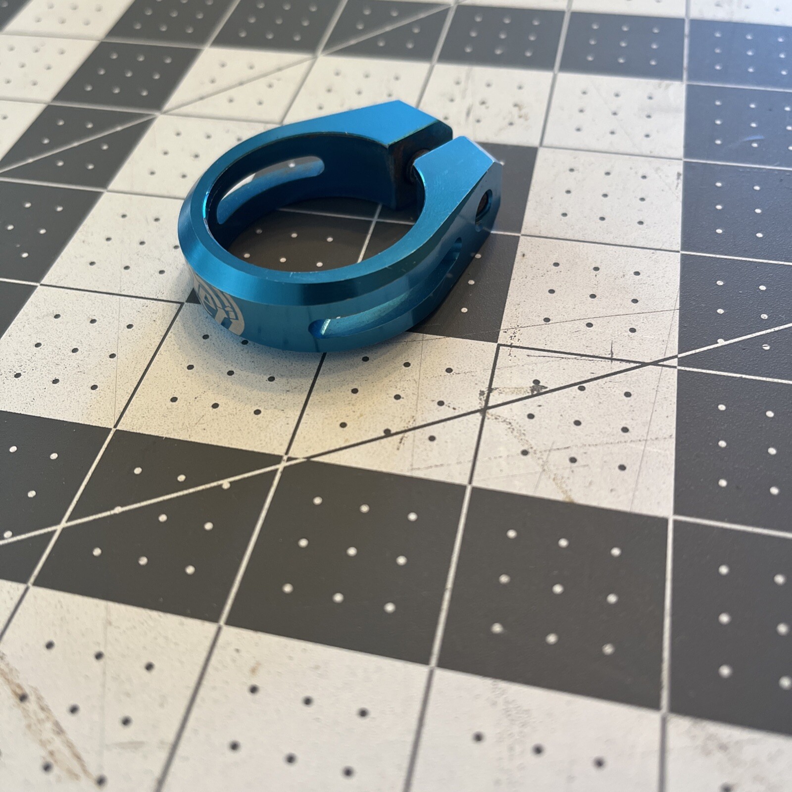 Vintage Deity Blue Anodized Seat post Clamp 34.6 **fast Shipping**