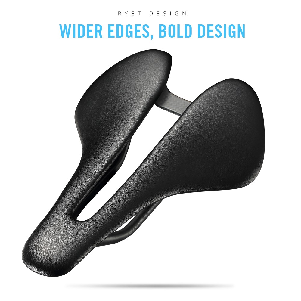 RYET Carbon Bike Saddle 81g/87g Leather Surface Road, MTB & Gravel Racing Seat