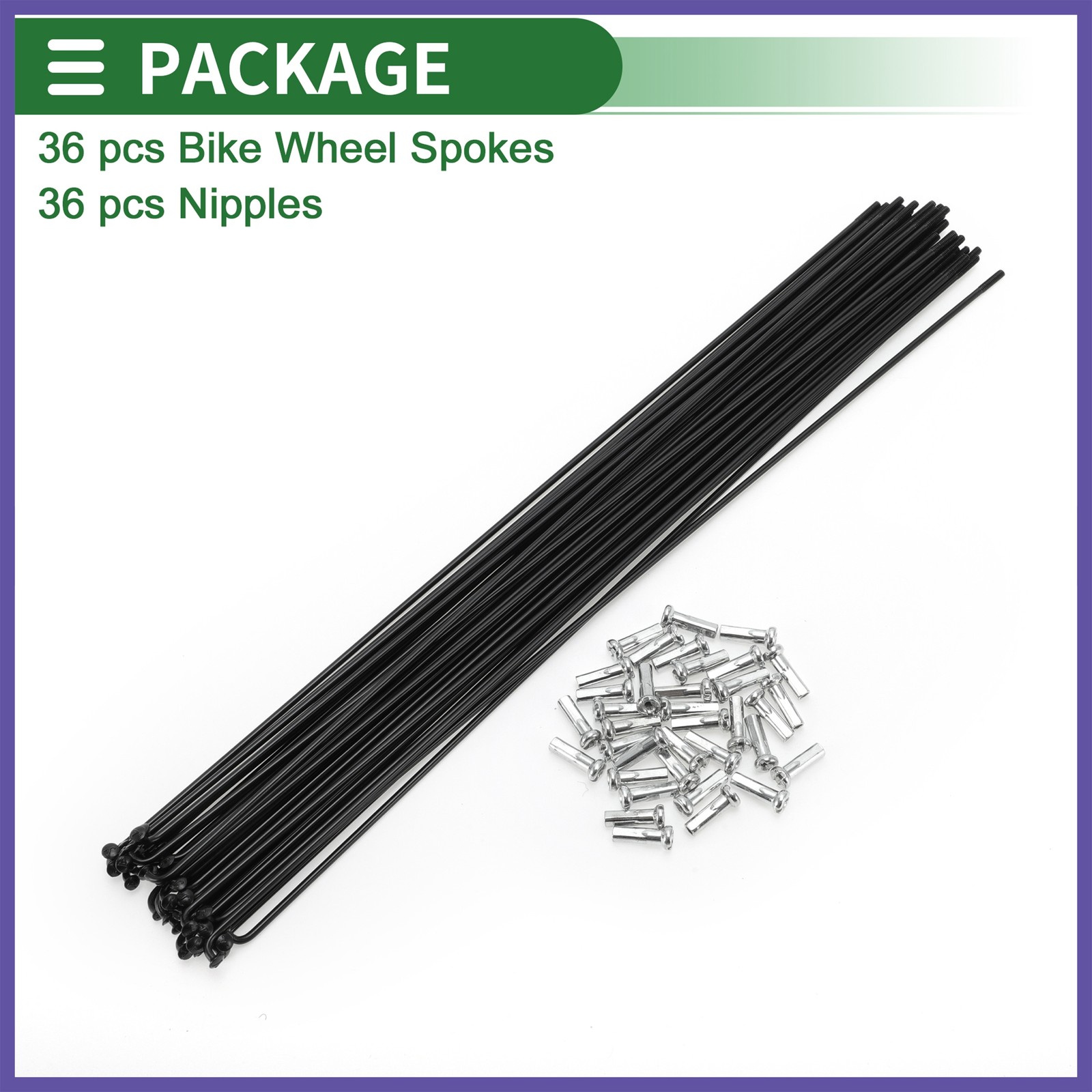 Set14G 275mm Length Bicycle Spokes Nipple Carbon Steel Black Universal