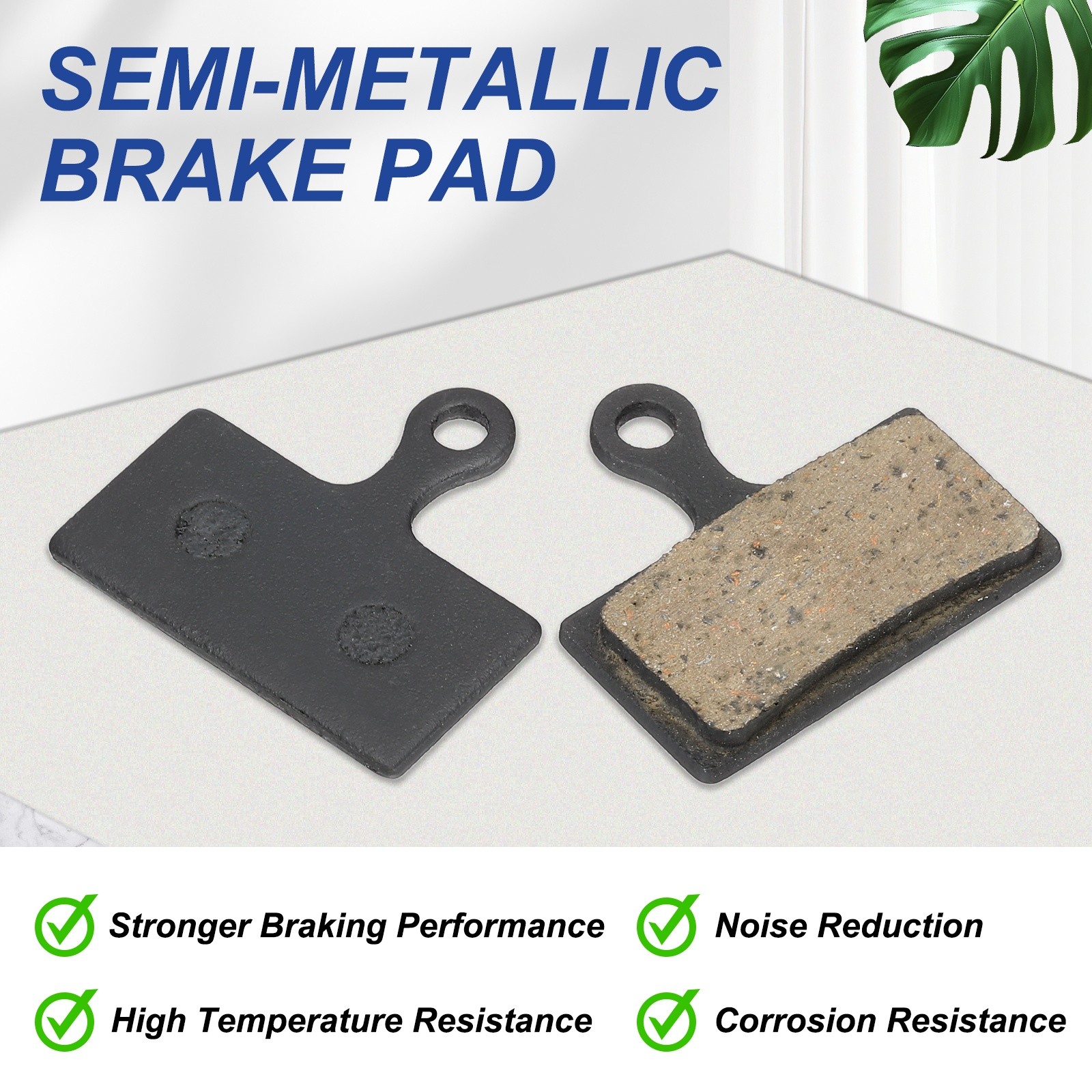 2set Disc Brake Pad 1.26″ x 0.65″ Bike Brake Pad with Spring and Pin, Black