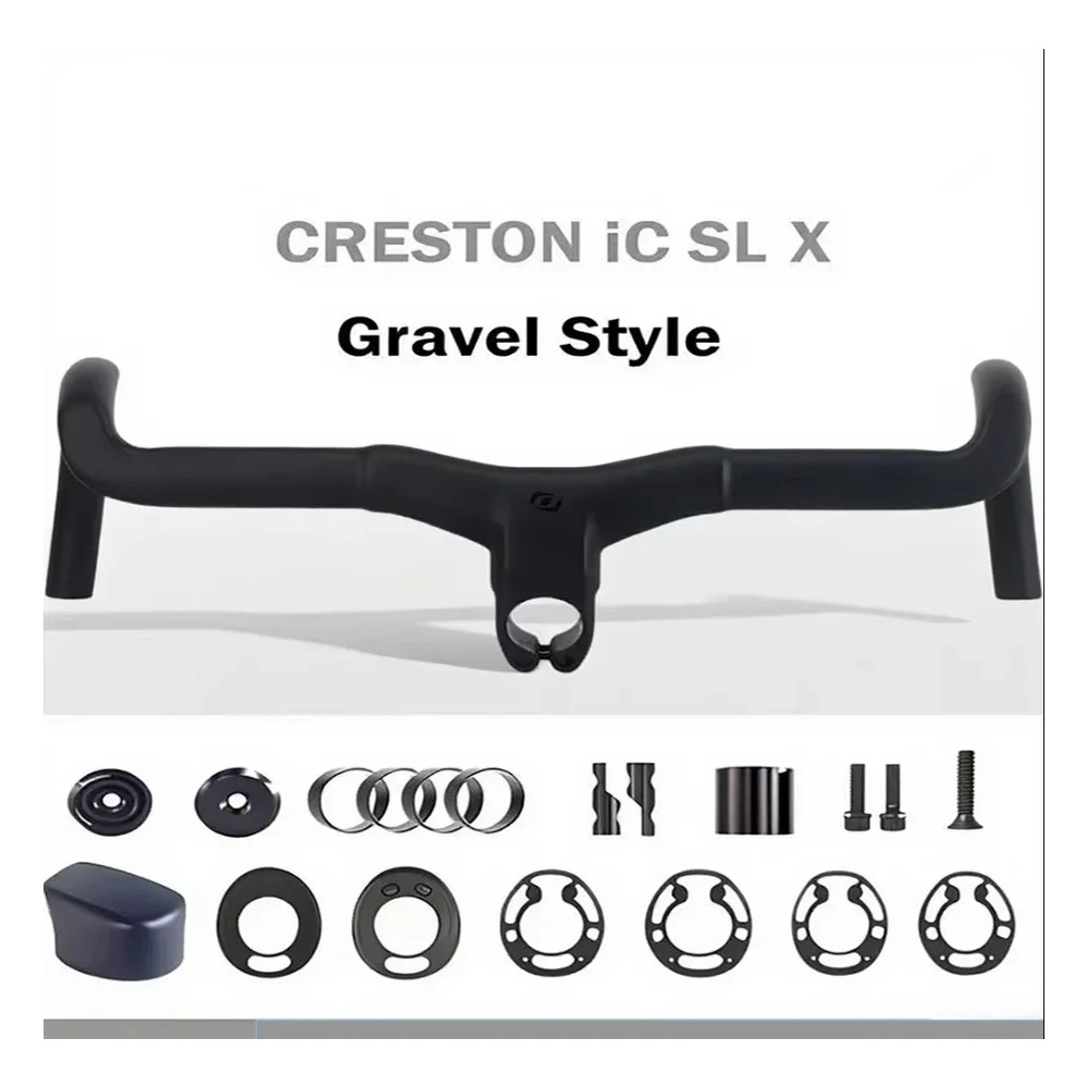 Carbon Gravel Road Bike Integrated Drop Bar -6 Degree Full Internal Cable Di2