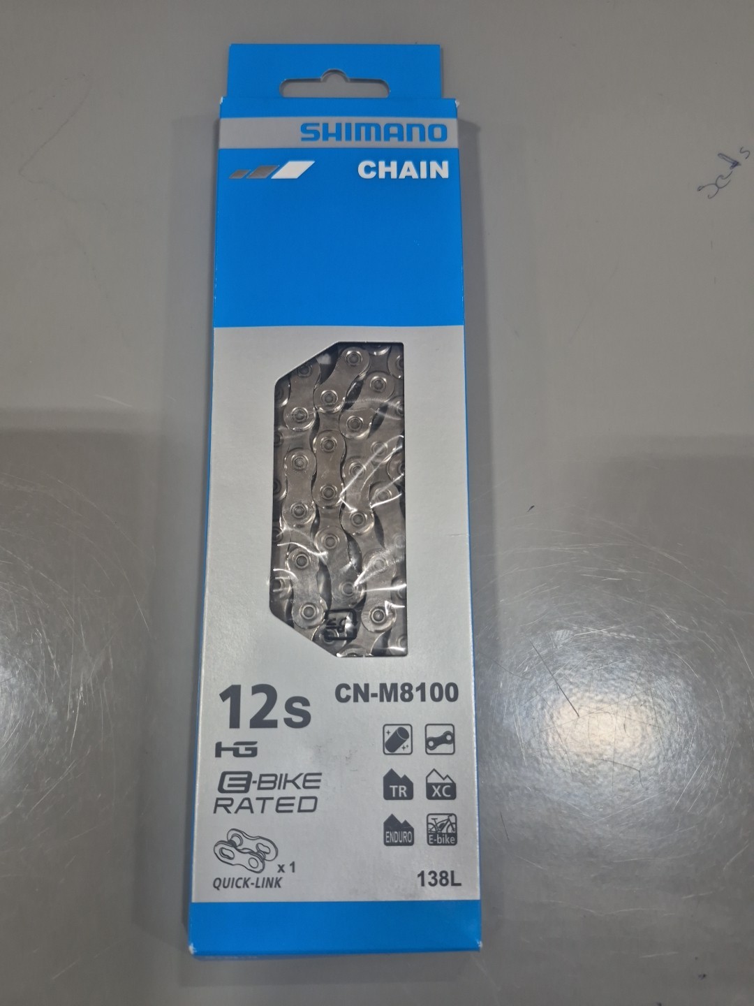 Shimano XT CN-M8100 12-Speed MTB Chain with 138 Links – Silver