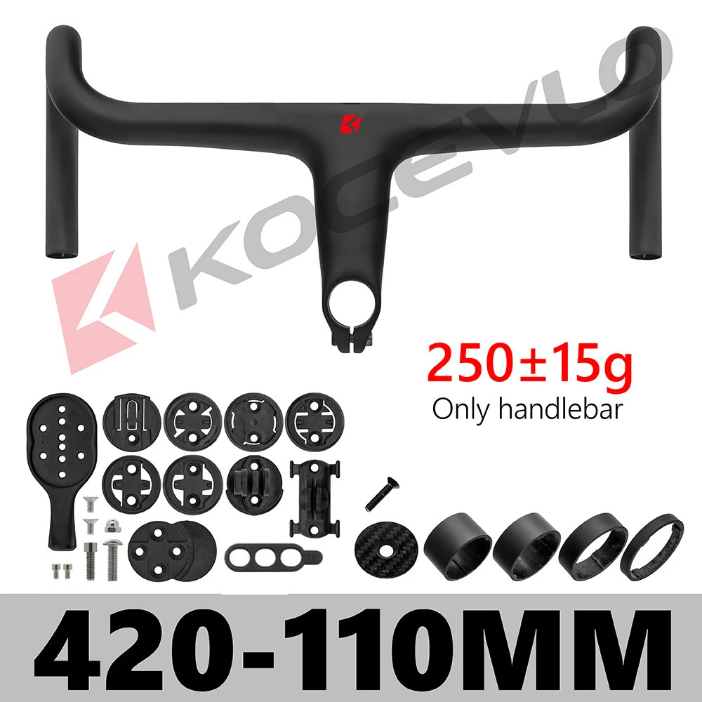 Road Bicycle Ultralight Carbon Stem Integrated Handlebar for 28.6mm with Spacers