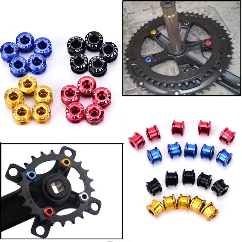 US Aluminum MTB Road BMX Bike Bolts Single Double Triple Chainring Screws 4/5pcs