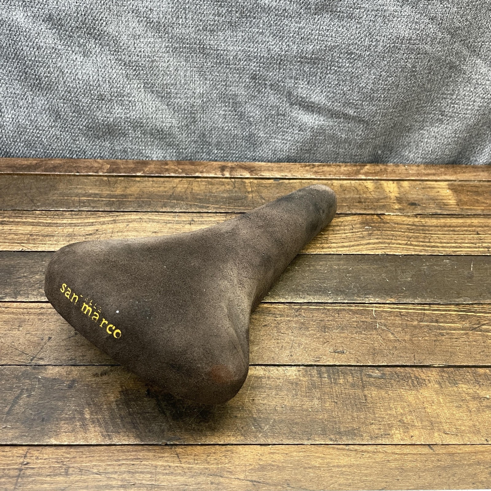 Vintage San Marco Seat Brown Suede Racing Saddle 145mm 385g Mens Road Bike Italy