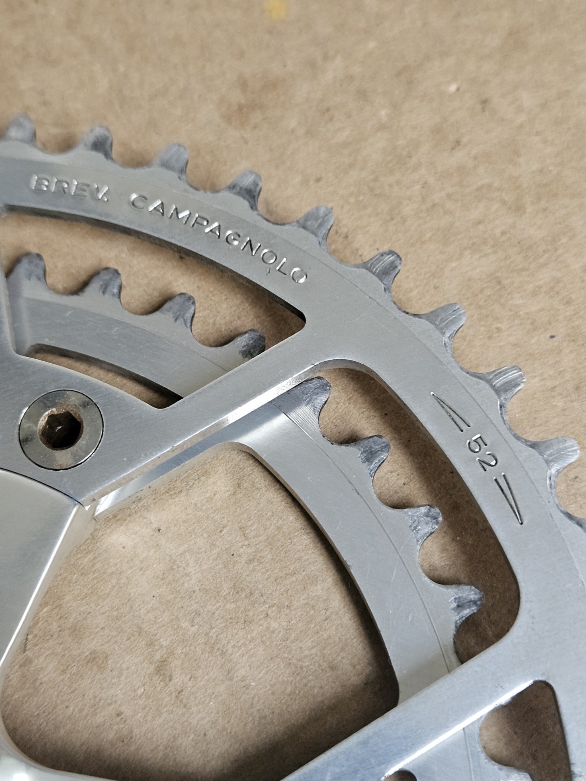 Campagnolo Victory crankset, 170mm arms, 52/42 rings, w/ bottom bracket, used