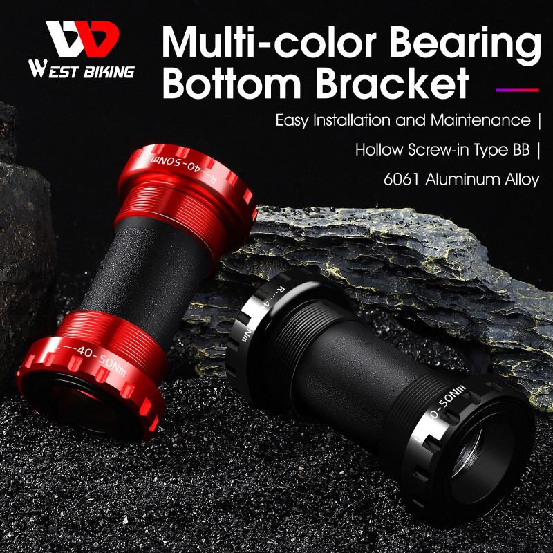 WEST BIKING MTB Mountain Bike BB Bottom Bracket Sealed Bearing Thread Kit Black