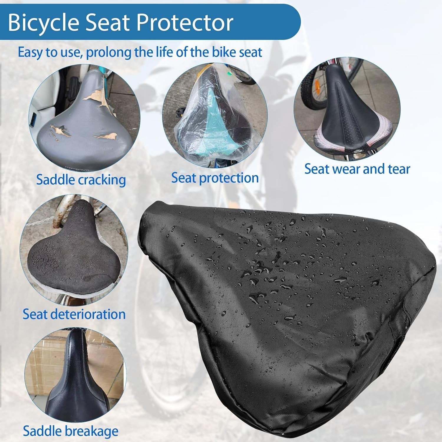 Durable Universal Fit Bike Seat Cover with Double Layer Protection – Black