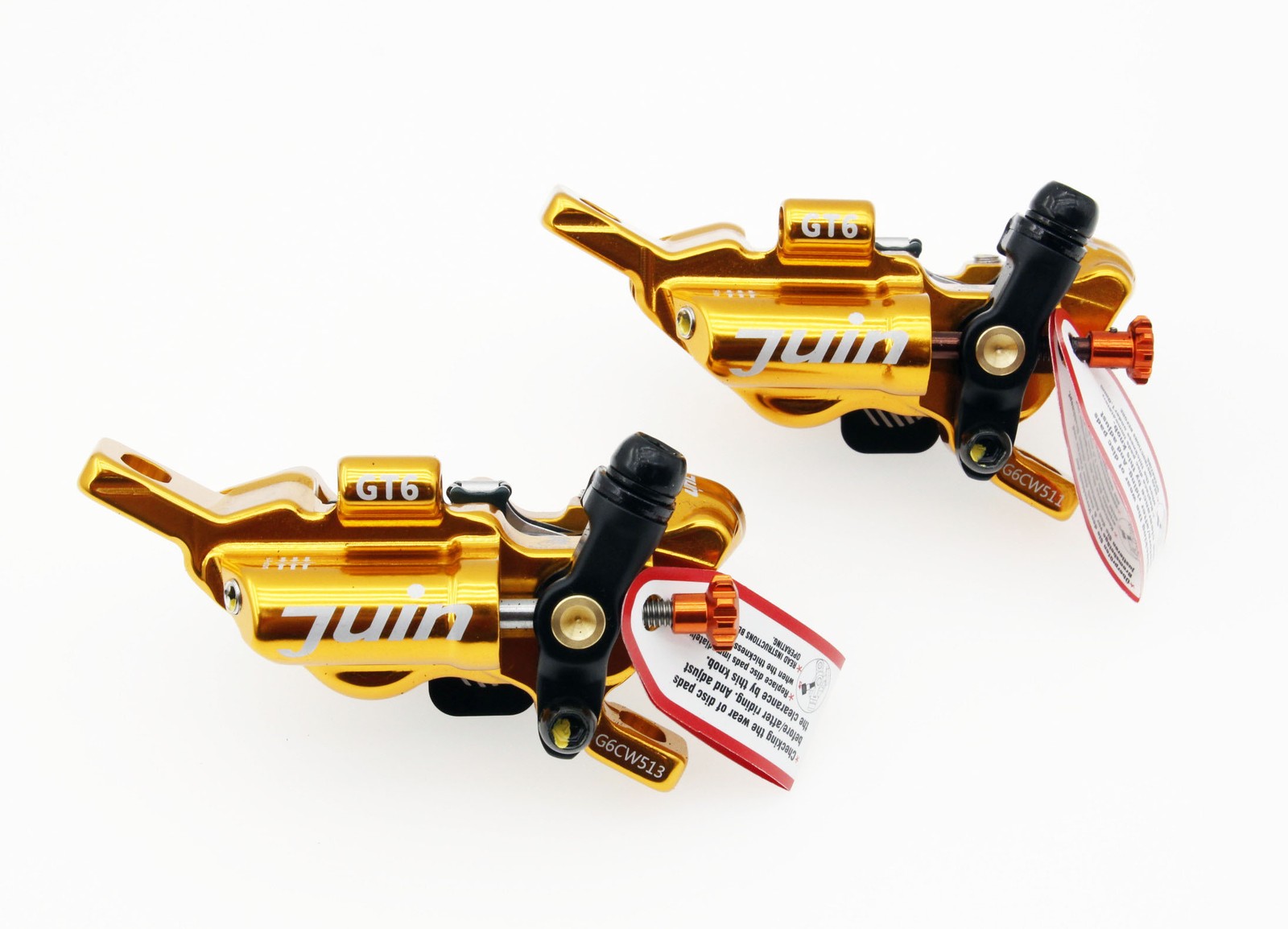 Juin Tech GTP6 Gold 6-Piston Post Mount Bicycle Hydraulic Disc Brake MTB ebike
