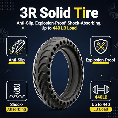 8.5″ Solid Electric Scooter Tire, Honeycomb Shock-Absorbing Replacement 2PS