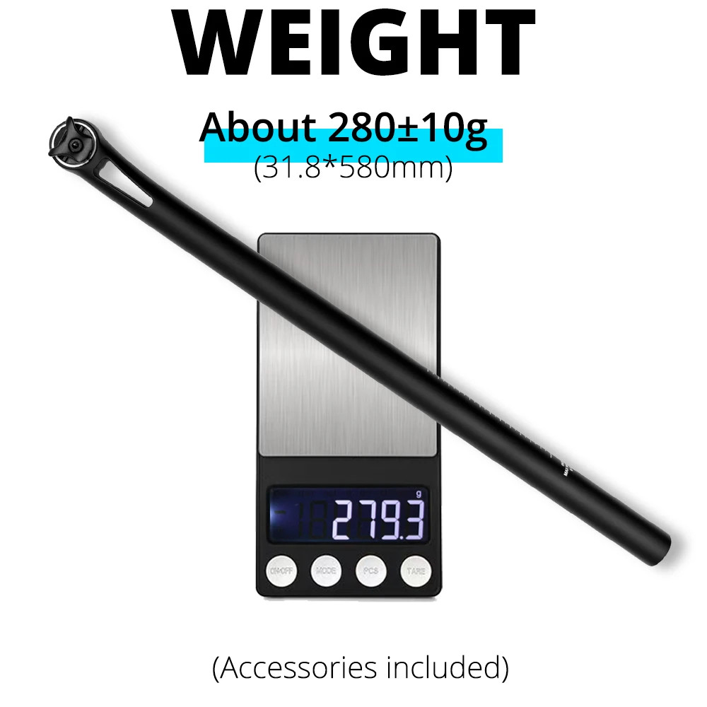 Full Carbon Performance Foldable Bike Seatpost 5°/25° Offset 31.8/33.9/34.9mm