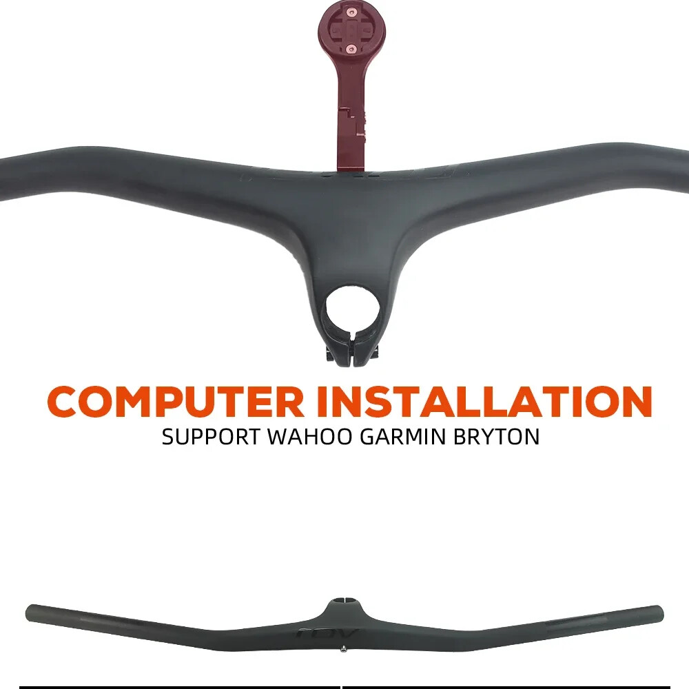 Carbon Fiber XC Mountain Bike Integrated Handlebar 9/10 Degrees 70-100mm*740mm