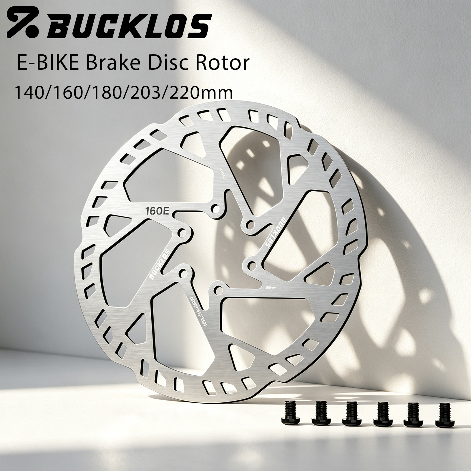 E-bike 2.3mm Thicken Disc Brake Rotor 140/160/180/203mm MTB 6 Bolts Aluminium US