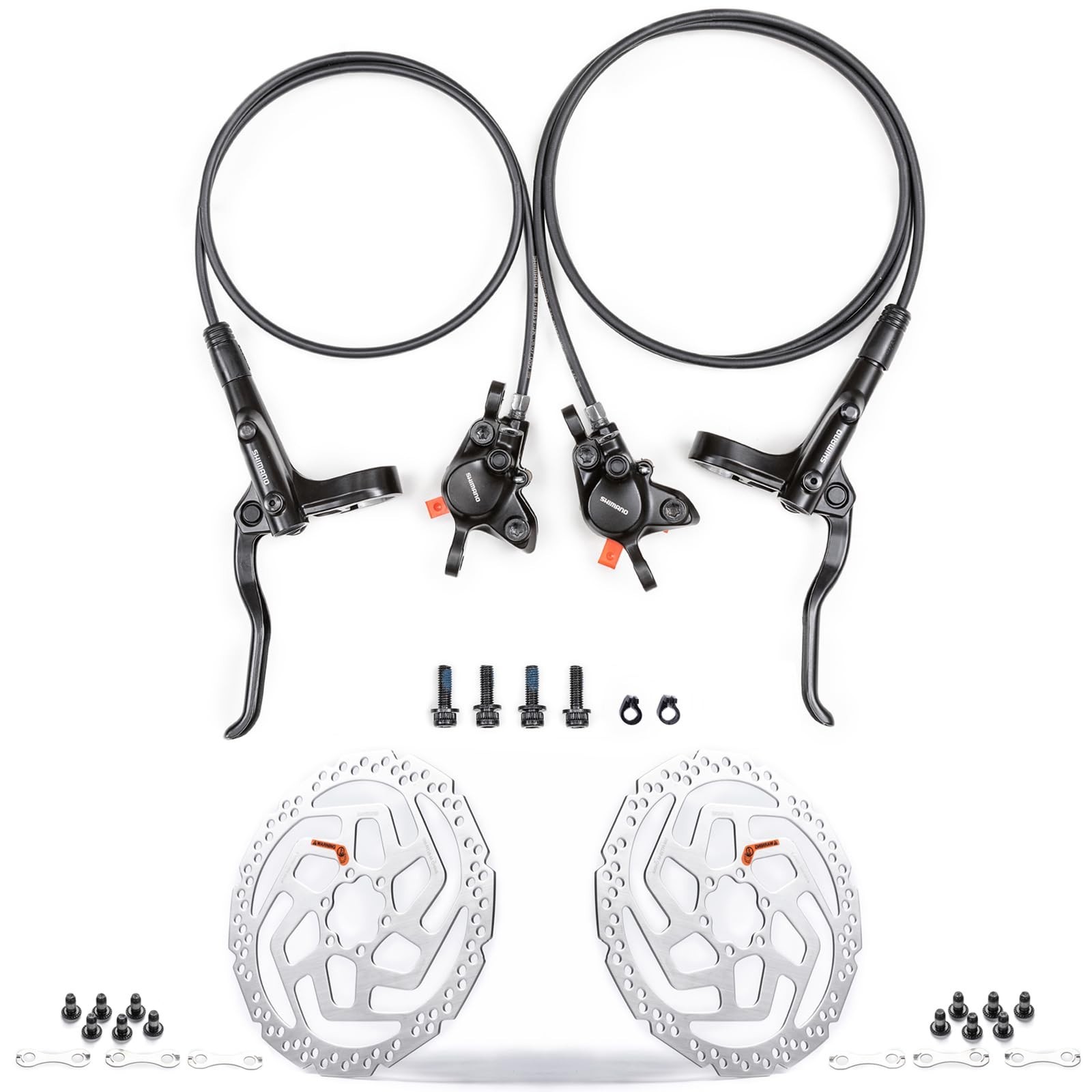Hydraulic MTB Brake Set – Dual Disc Piston, 800mm Front & 1550mm Rear, Aluminum