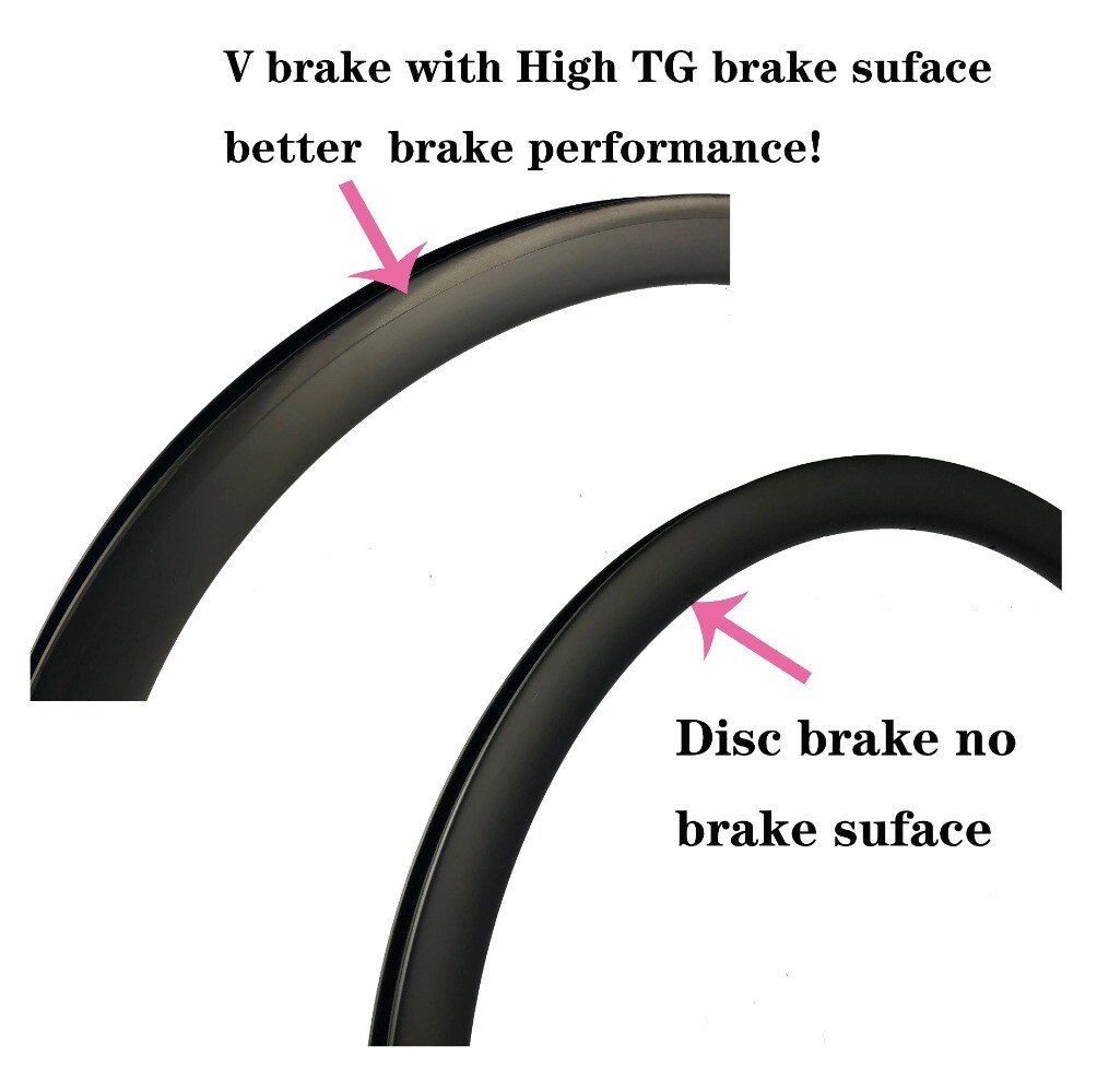Carbon Bike Rims 30-50mm Deep Clincher Tubeless V/Disc Brake 26mm/29mm Wider