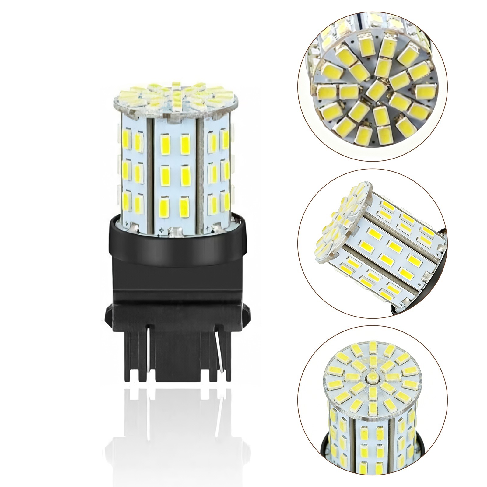 4x 3157 3057 64-SMD LED Bulbs 6000K White for Backup Reverse Brake Tail Lights