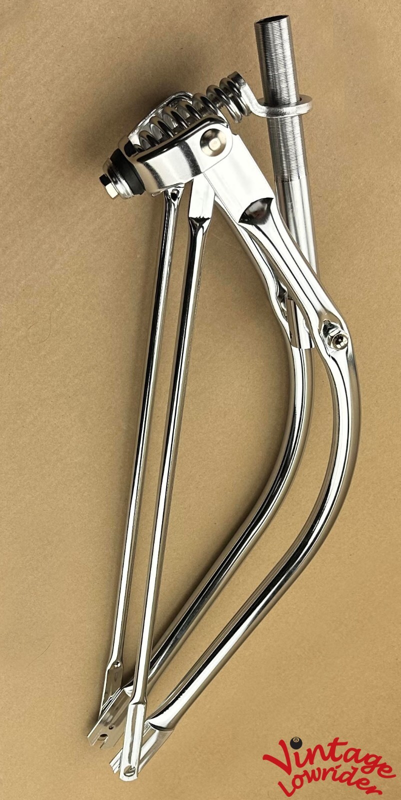 VINTAGE LOWRIDER 29″ BICYCLE STEEL BENT BIKE HEAVY DUTY SPRING FORK 1″ CHROME.