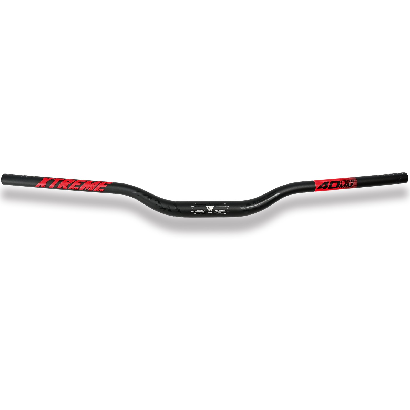 WFS Xtreme 31.8 x 800mm Handlebar 40mm Rise, Black x Red