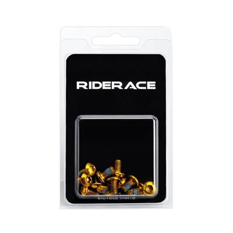 12Pcs M5x10mm Bike Disc Brake Screws T25 Titanium Color MTB Cycling Bolts Set