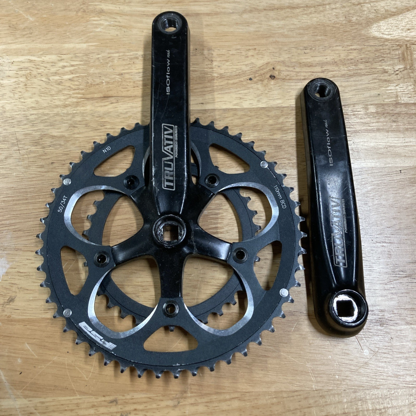 TRUVATIV ISO FLOW Square Tapered CRANK-DOUBLE 50-34T 10 Speed 175 ARMS