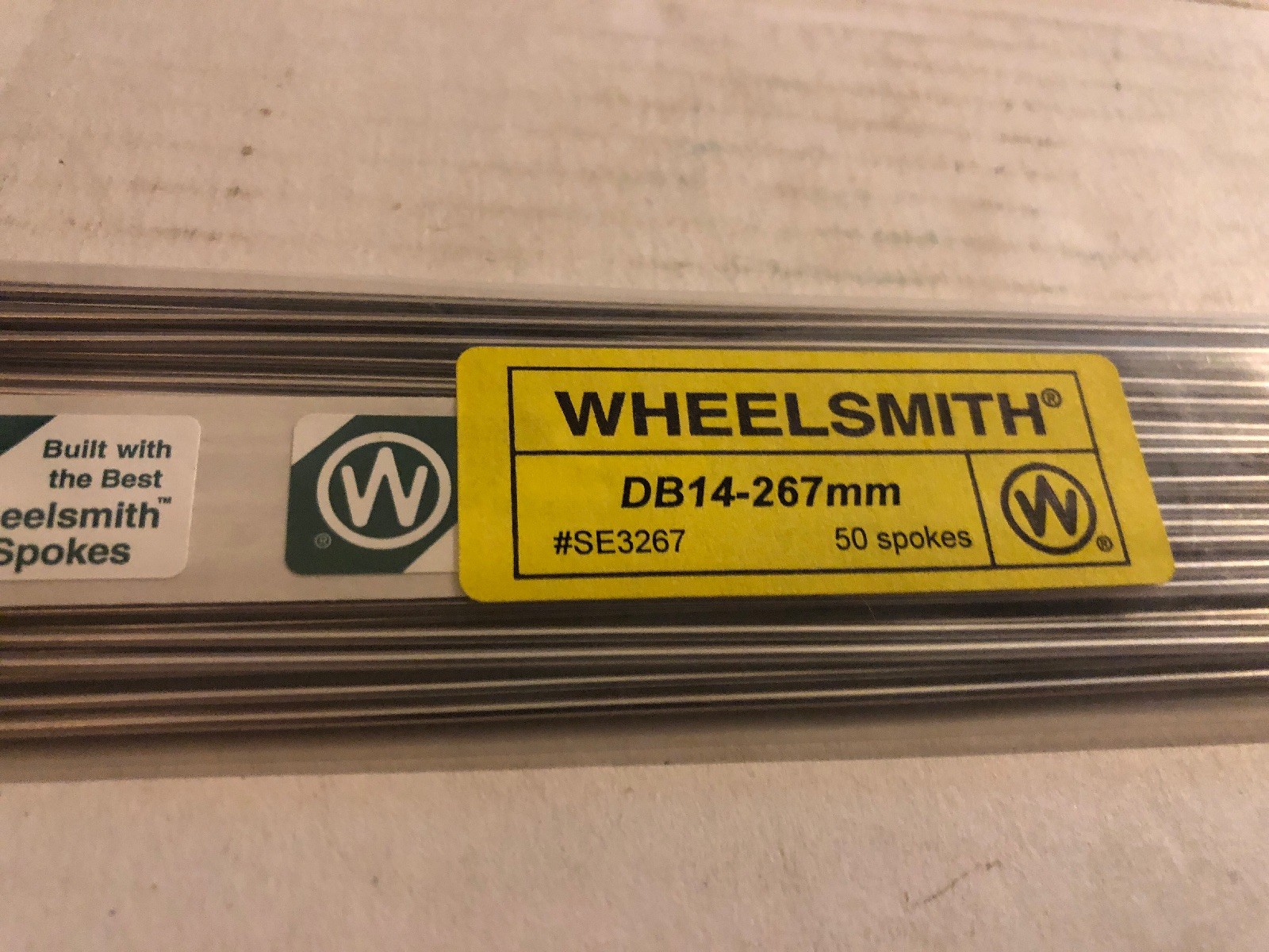 Wheelsmith DB14 267mm Silver Double Butted Spokes Bag of 50